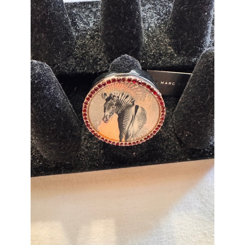 Marc by Marc Jacobs Statement 4 Ring Bundle Robot Zebra Logo Chain New With Tags - Picture 8 of 10